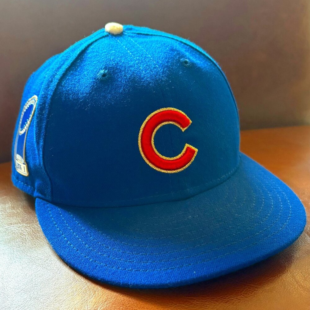 Chicago Cubs World Series Champions Hat with Gold Details 7 3/8